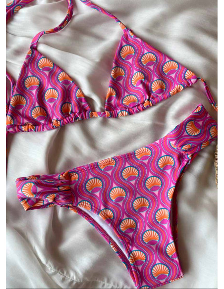 Top cortininha + cueca borboleta estampa Acapulco