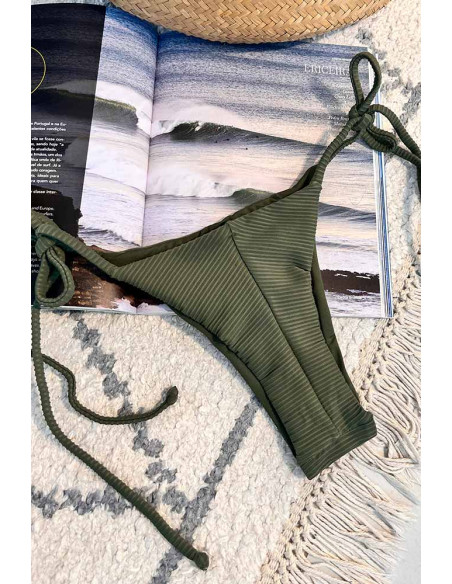 Biquini de laços verde seco