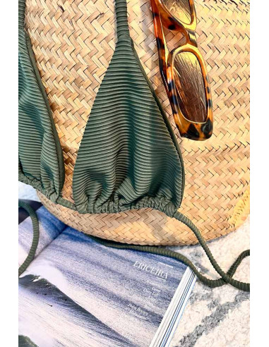 Biquini de laços verde seco