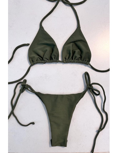 Biquini de laços verde seco