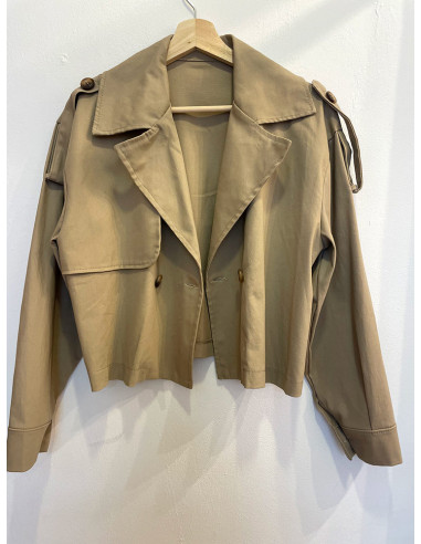 Jaqueta Cropped Feminina Castanho