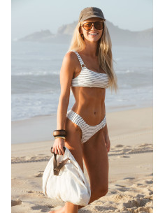 Biquíni listrado texturizado com top estruturado Geko Bikinis