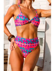 Biquíni Tropicália com top nó e cueca de cintura subida Geko Bikinis