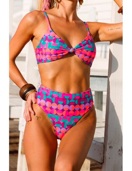 Biquíni Tropicália com top nó e cueca de cintura subida Geko Bikinis