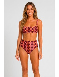 Biquini Top Estruturado com Cueca Subida Estampa Mosaico
